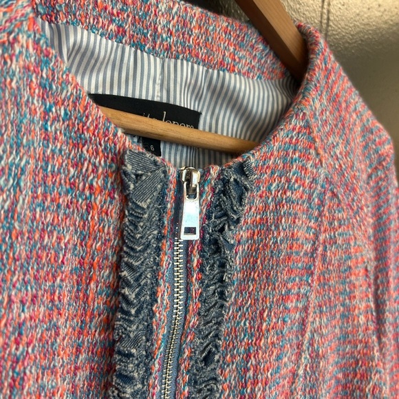 Nanette Lepore size 6 EUC “sand castle tweed” Pink and Blue Blazer - Picture 4 of 10